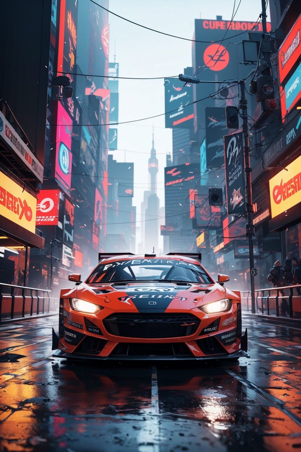 Digital art, cyberpunk car racing with the speed of light, a trail of intense light follows the speeding cycle, image evokes the sensation of speed, frozen movement, insane intricate detail, award winning art, raytracing, 8k, hdr, masterpiece, highly detailed, vibrant colors, minimalist, glitch aesthetic, supersymmetry