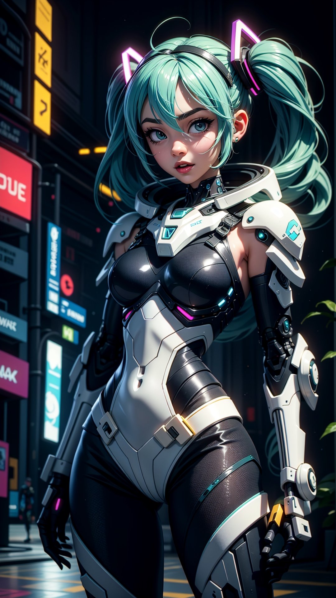 Hatsune Miku, Cyberpunk, bioware, cyberware, cybernetic, augmented, futuristic