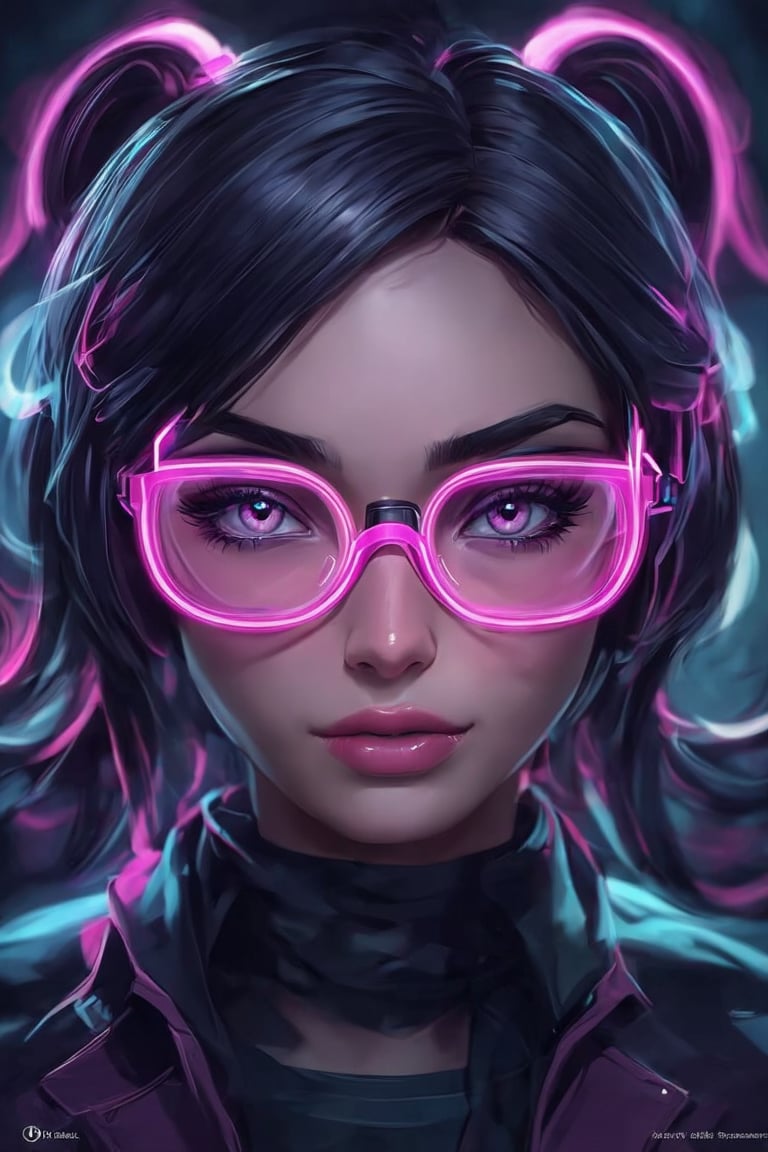 Similar graph, a cyberpunk girl, Wear clear neon glasses, cyberpunk., golden ratio details, 32k uhd, fantasy, cyberpunk, intricate, decadent, highly detailed, digital painting, ever after high, octane render, artstation, concept art, smooth, sharp focus, illustration, art by artgerm, loish, wlop. (heartwarming, uplifting, charming), (UHD, masterpiece, detailed eyes, detailed face, highest quality), (light leaks, subsurface scattering, rim light, beautiful lighting and shading, deep background, vibrant complementary colors, sharp focus)