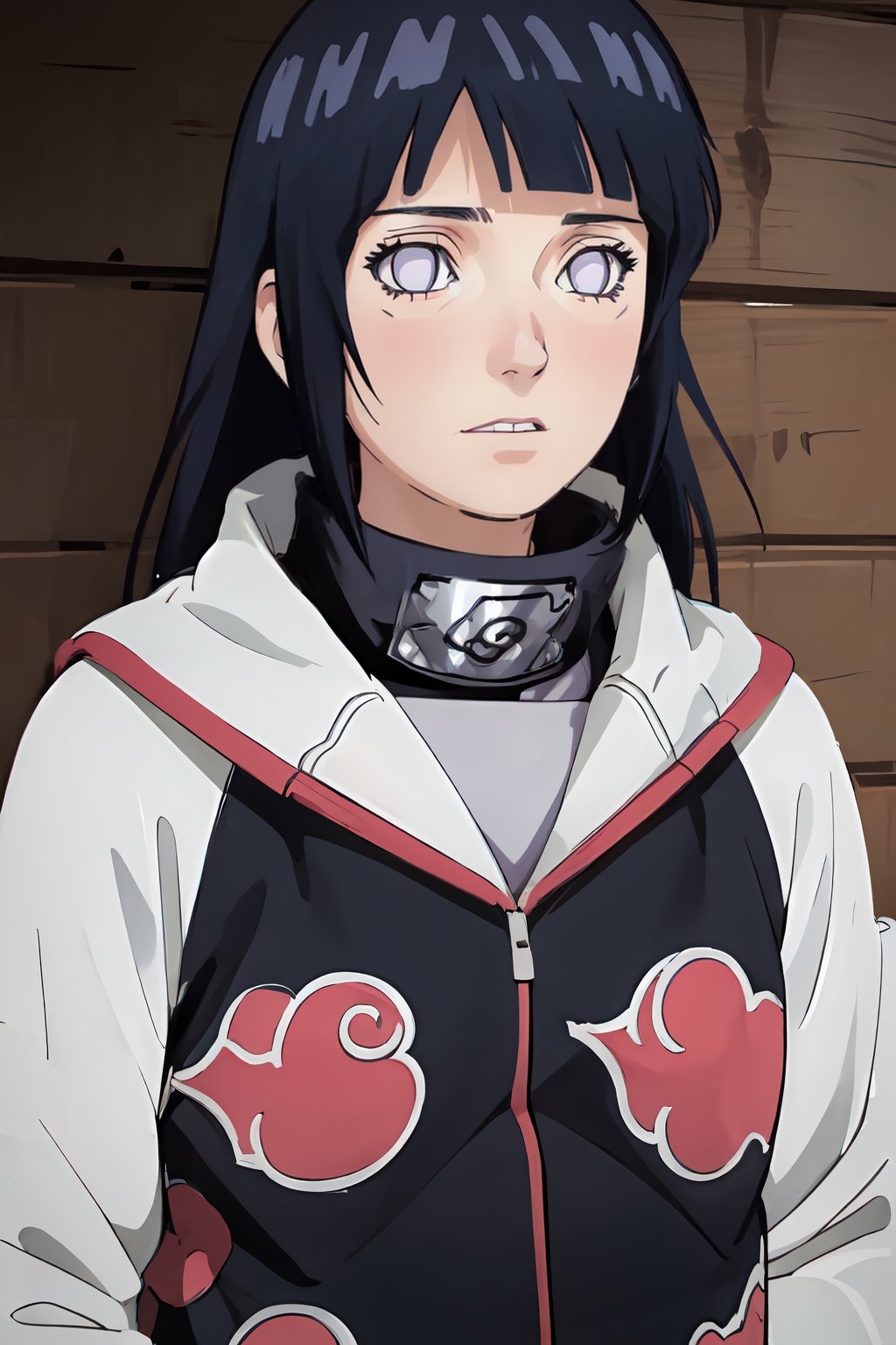 Ultra detailed illustration ,(ultra detailed face), bright colors, high saturation, (flat colors),screencap,akatsuki,outfit,Color Booster,Hinata,akatsuki outfit,ChopioHinata,hinata(shippuden)