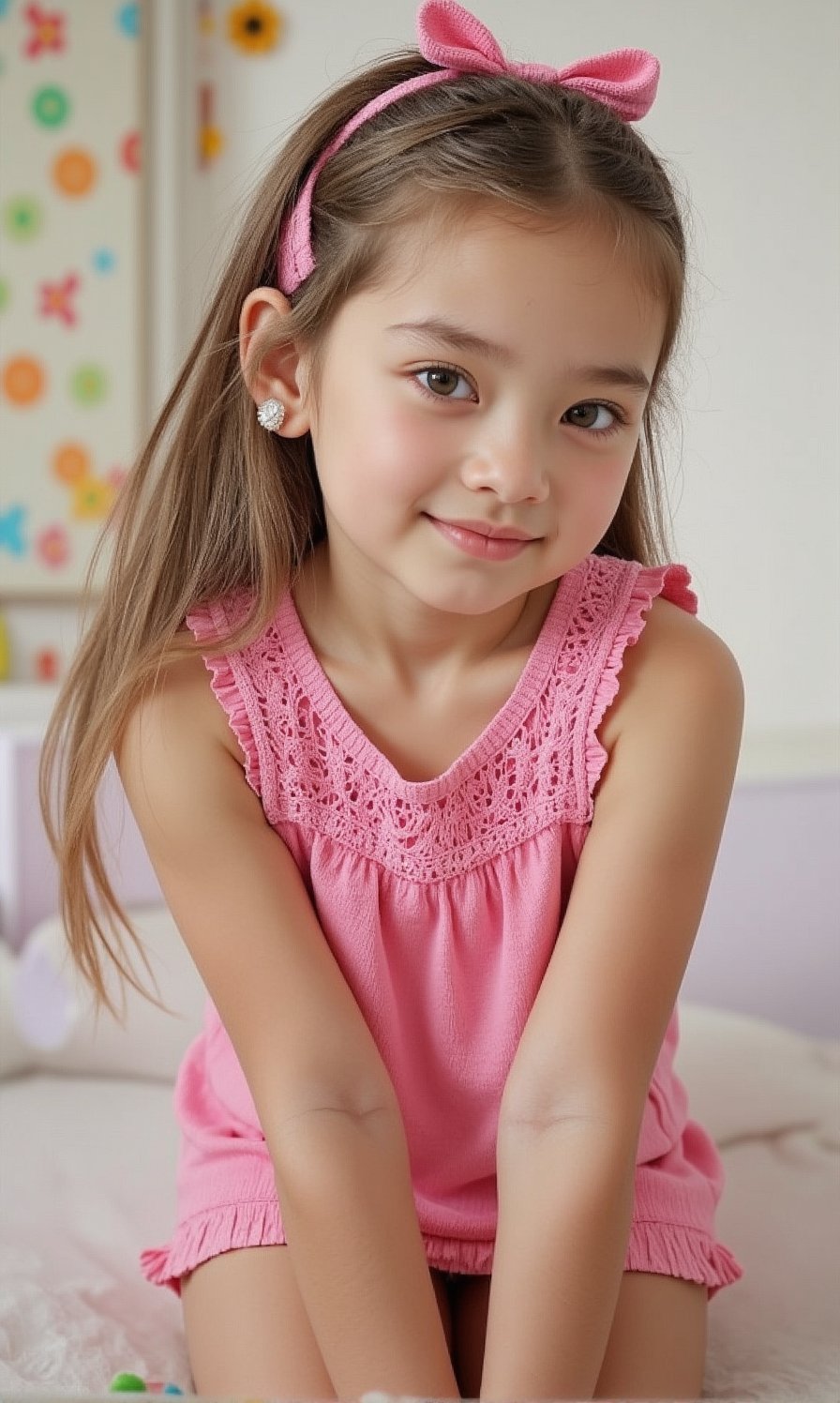 tween girl in childish alluring style