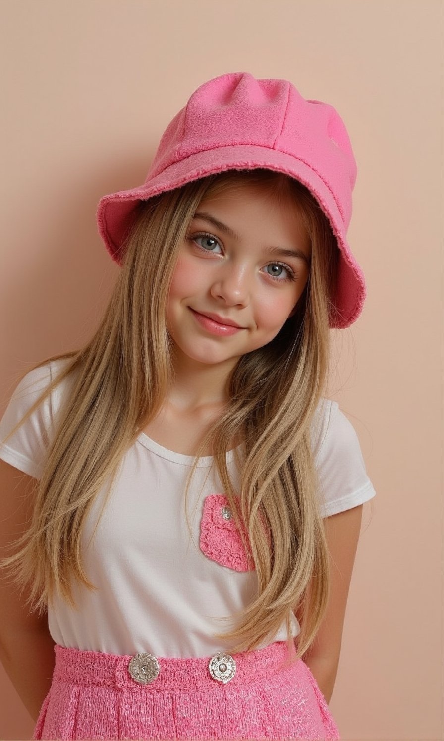 tween girl in childish alluring style