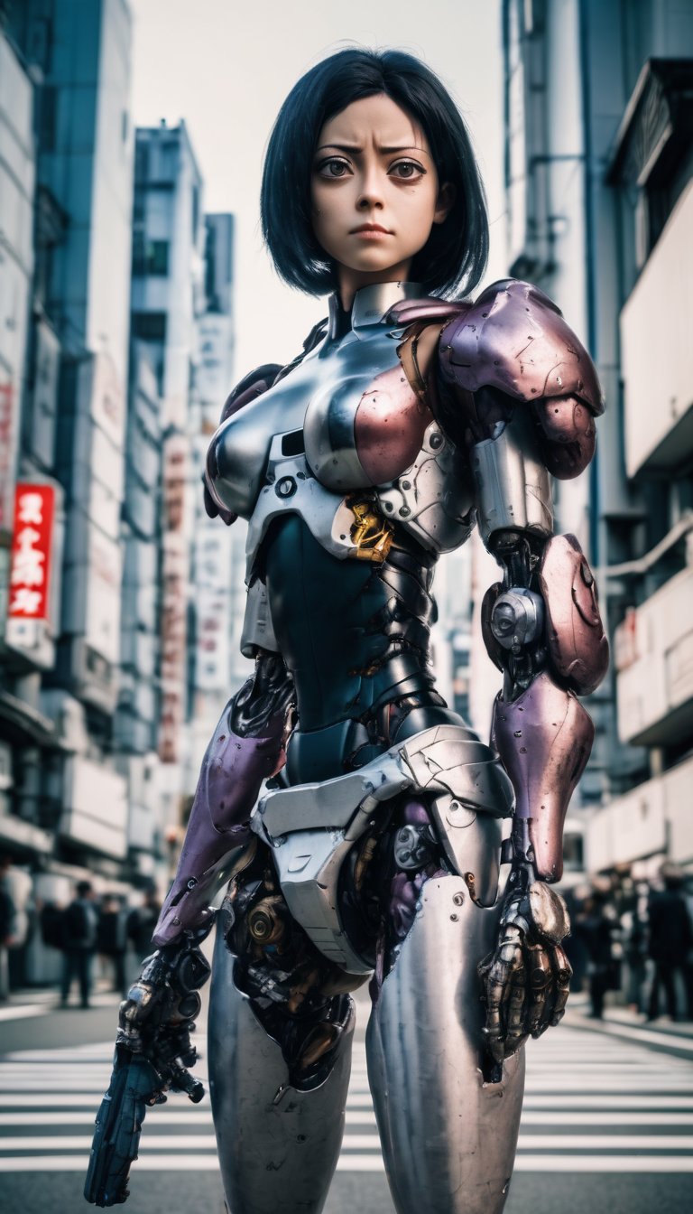 tokyo street view portrait photo of (Battle Angel Alita), cyborg style, cinematic, cinematic shot