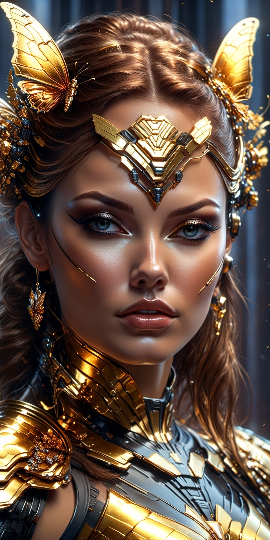 8k portrait of beautiful cyborg with brown hair, intricate, elegant, highly detailed, majestic, digital photography, art by artgerm and ruan jia and greg rutkowski surreal painting gold butterfly filigree, broken glass, (masterpiece, side lighting, finely detailed beautiful eyes: 1.2), hdr,unreal engine render + a goddess, unreal 6 breathtaking detailed, 8k, digital art, artgerm, 3d, Movie Still, warm color, vibrant, volumetric light, full body portrait


