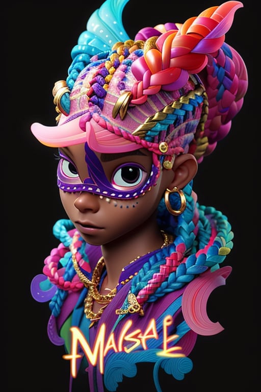 ((Best quality)), ((masterpiece)), ((realistic)) and ultra-detailed photography  1Boy nkneghmn  neon  ((Braided Hair)).  , Teen Male Boy, Rapping in a Fantasy Background with lots of gold jewelry and tons of diamonds, 3dmm style, (masterpiece, best quality), intricate details, solo, dark skin, purple eyes and pupils \ anime \), t, looking at viewer,3DMM
,perfecteyes