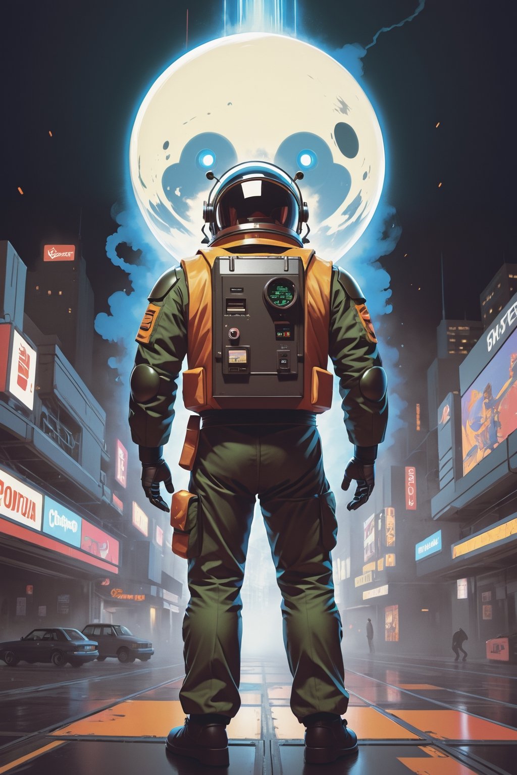 Bomb Jack, reimagined 80s zxspectrum game character, game poster style, digital painting, cover artist Dave Rapoza, 8k, concept art, sharp, intricate, highly detailed, UHD drawing, mastery, acrylic painting, style of makoto shinkai, jamie wyeth, james gilleard, edward hopper, greg rutkowski, score_9, score_8_up. 