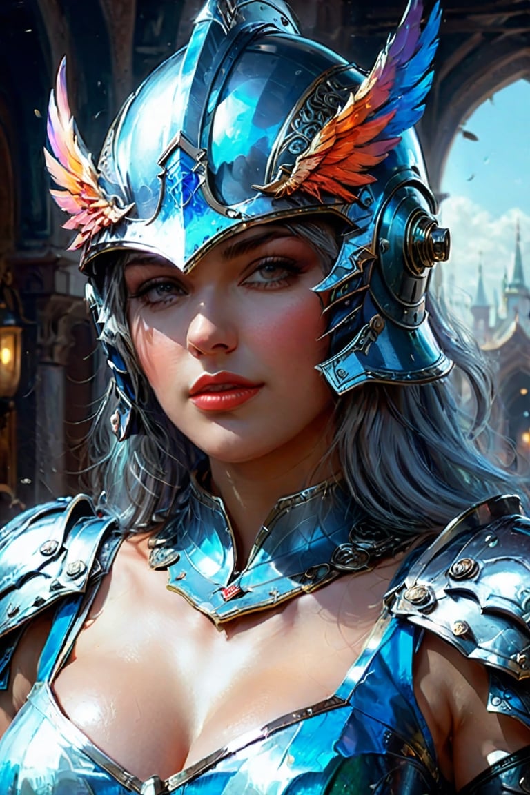 Pencil art by Artgerm, colors by Karol Bak, hdr photo, High dynamic range, vivid, rich details, clear shadows and highlights, realistic, intense, enhanced contrast, highly detailed, (winged helmet:2) , Blade warrior Knight, light blue armor, (both hands rest over a big large broad sword:2) in front, standing tall sentry pose, dark fog forest scenery, photoreal, photographic, concept art, cinematic lighting, cinematic composition, rule of thirds , mysterious, eerie, cinematic lighting, ultra-detailed, ultrarealistic, photorealism, 8k, octane render, sf, cinematic, digital art, colorful, wlop, artgerm and james jean, ultra hd, realistic, vivid colors, highly detailed, UHD drawing, perfect composition, beautiful detailed intricate insanely detailed, rays, vivid colors reflects, luminism, cowboy shot, detailmaster2, 