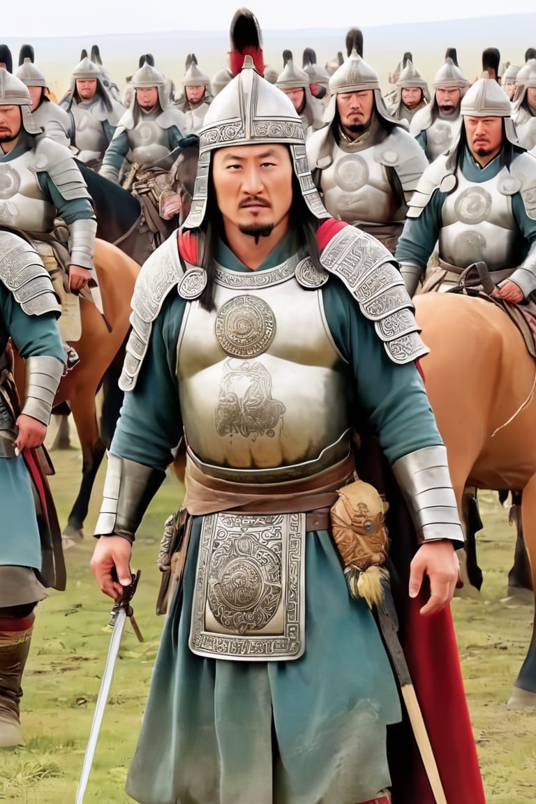 (masterpiece), (extremely intricate), fantasy, ((hyper-realistic, 4K, Ancient Mongolia, (the Year is 1219 AD)

(An image of the defeated Genghis Khan led his colossal Mongol army to retreat against Empire in Persia))

(by Anne Stokes, cgsociety, fantasy art, tarot card, wiccan, detailed painting.



(perfect composition:1.4), deviantart hd, artstation hd, concept art, detailed face and body, award-winning photography, margins, detailed face, professional oil painting by Ed Blinkey, Atey Ghailan, Jeremy Mann, Greg
