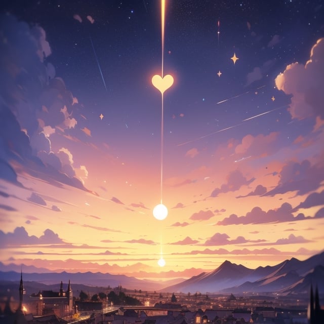 (best masterpiece) (high resolution:1.3) (scenery masterpiece),,dark mountains,,sunset,,not a single human being,,beautiful light in the sky,,heart-shaped stars in the sky,,many hills ,,beautiful,,relaxing atmosphere,ff14bg,DonMC3l3st14l3xpl0r3rsXL,masterpiece,