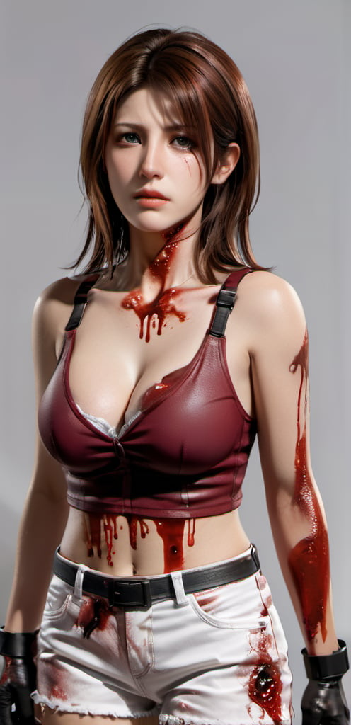 (Claire Redfield) ,(resident evil) ,
(((bikini:1.2))),(((full body shot:1.2))),
(((face with detailed blood:1))),
(((face with detailed semen:1.5))),
(((crying:1.8))),
(((huge breasts:1.5))),
(cosplay), tube_top, short pants, (((zombies are touching her breasts:1.5))),xxmix_girl,LinkGirl