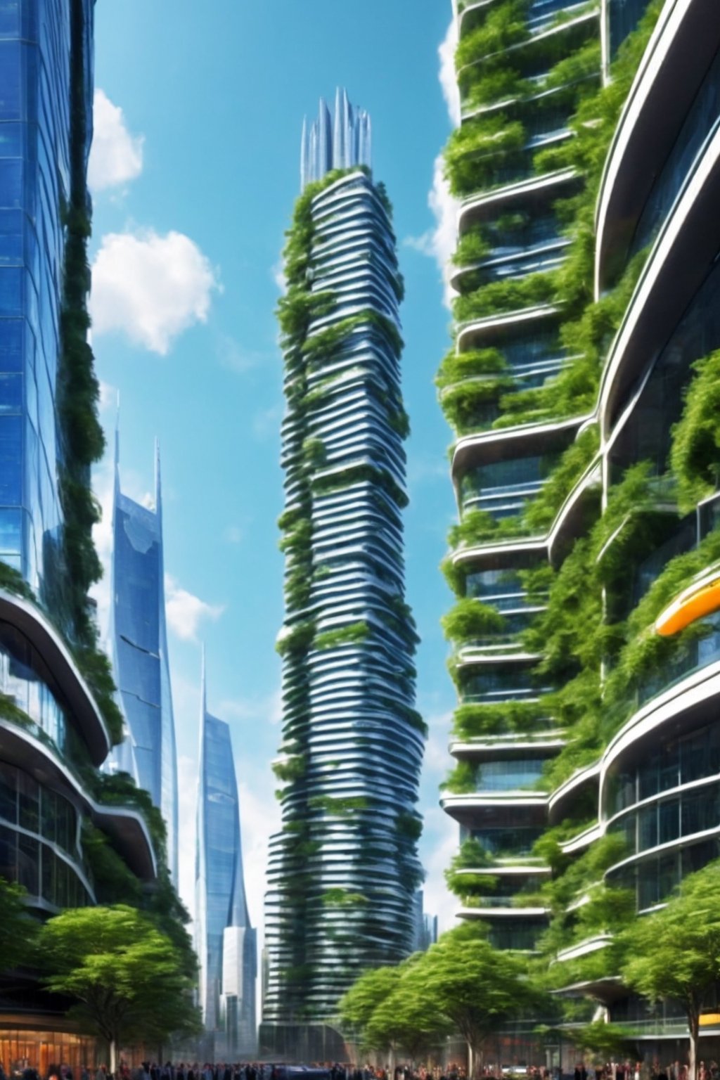 DonMG414 futureistic city of flying cars amid skyscrapers