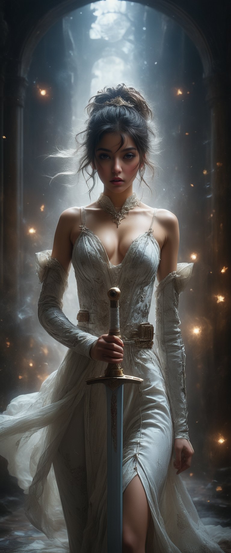 breathtaking ethereal RAW photo of female, (((by John Collier, John William Waterhouse,  sexy pinup style, silver, gold), (masterpiece),(ultra-detailed), (high quality), (high resolution), (best quality, highres, UHD), highres, absurdo, ultra detail, ultra quality, (((pinup, poster))(Masterpiece: 1.2), (a woman), best quality, ultra-detailed, 8k, HDR, highres,（absurdres:1.2）, Graphic novel art by creators Mark Brooks, Magali Villeneuve, Greg Hildebrandt, J. Scott Campbell, Ross Tran, Michael Whelan, Ariana Grande depicted as a Star Wars character, woman clad in white dress, wielding a sword, influences of Star Wars Expanded Universe, Dorian Cleavenger's style, dynamic poses, intense action, vivid colors, flowing fabrics, intricate linework, digital painting, ultra


 )), dark and moody style, perfect face, outstretched perfect hands. masterpiece, professional, award-winning, intricate details, ultra high detailed, 64k, dramatic light, volumetric light, dynamic lighting, Epic, splash art .. ), by james jean $, roby dwi antono $, ross tran $. francis bacon $, michal mraz $, adrian ghenie $, petra cortright $, gerhard richter $, takato yamamoto $, ashley wood, tense atmospheric, , , , sooyaaa,IMGFIX,Comic Book-Style,Movie Aesthetic,action shot,photo r3al ,bad quality image,oil painting, cinematic moviemaker style,Japan Vibes,H effect,koh_yunjung ,koh_yunjung,kwon-nara,sooyaaa,colorful,,armor,han-hyoju-xl
,DonMn1ghtm4reXL, ct-fujiii,ct-jeniiii, ct-goeuun,mad-cyberspace,FuturEvoLab-mecha,cinematic_grain_of_film,a frame of an animated film of,score_9,3D,style akirafilm,Wellington22A,Mina Tepes,lucia:_plume_(sinful_oath )_(punishing:_g,VAMPL, FANG-L ,kizuki_rei, ct-eujiiin,Jujutsu Kaisen Season 2 Anime Style,ChaHaeInSL,Mavelle,Uguisu Anko,Zenko,FuturEvoLab-lora-mecha,Golden Warrior Mecha,C7b3rp0nkStyle,Melona,Arlecchino_\(genshin_impact\),filuc, chevreuseexp