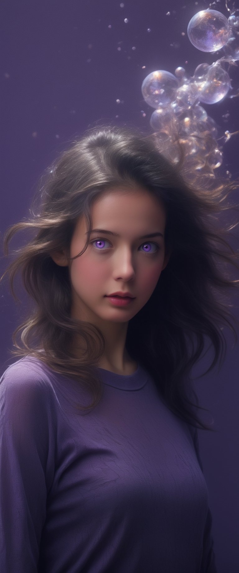 Realist portrait of a deception of ( breathtaking ethereal RAW photo of female ((extremely realistic photo)), (professional photo), (Best quality, 8k, 32k, Masterpiece, D,((((((Obra maestra, La mejor calidad), Photorealistic rendering, Estilo de pintura colorida, 3dmm, 1 girl, adulto (Kali:0.7) Mujer, Pecas, purple eyes, jengibre corte el pelo con navaja de afeitar, Estilo-GravityMagic, solamente, Parte superior del cuerpo, Mirando al espectador, Antecedentes detallados, Cara detallada, (Realidad destrozada y retorcida, Scifi, Tema FragRealityTech:1.1), mago de mercurio, calculado, rodeado de olas de mercurio iridiscente, Patrones de mercurio, Alchemical Symbolism, Reflexiones, fluido de color plateado, Mercury Transformation, dynamic pose, particles floating, gotitas de mercurio, Metal que fluye, elegancia, Mezcla de mercurio, Ocean of mercury in the background, Formaciones de mercurio que fluyen, volumetric illumination, cinematic atmosphere,)))),HDR（HighDynamicRange）,Trazado de rayos,NVIDIA RTX,Hiperresolución,Irreal 5,Subsoil Scatter、Textura PBR、Post-proceso、Anisotropy Filtering、Profundidad de campos、maximum definition and sharpness、Texturas de muchas capas、Mapas de Albedo y Specular、Surface Coloring、Accurate octane representation of simulation of light-material interactions、Luz bicolor、Gran abertura、ISO bajo、balance de blancos、la regla de los tercios、Datos sin procesar de 8K、medias negras,ultra detallado, obra maestra, sthe highest qualit, carta de amor, punto de vista, sonrisa, rubor Hiperrealismo, fotorrealista, 8k, Motor Unreal (Kinematic, De color), (extremadamente detallado)((mejor_Altamente_detallado_imagen))