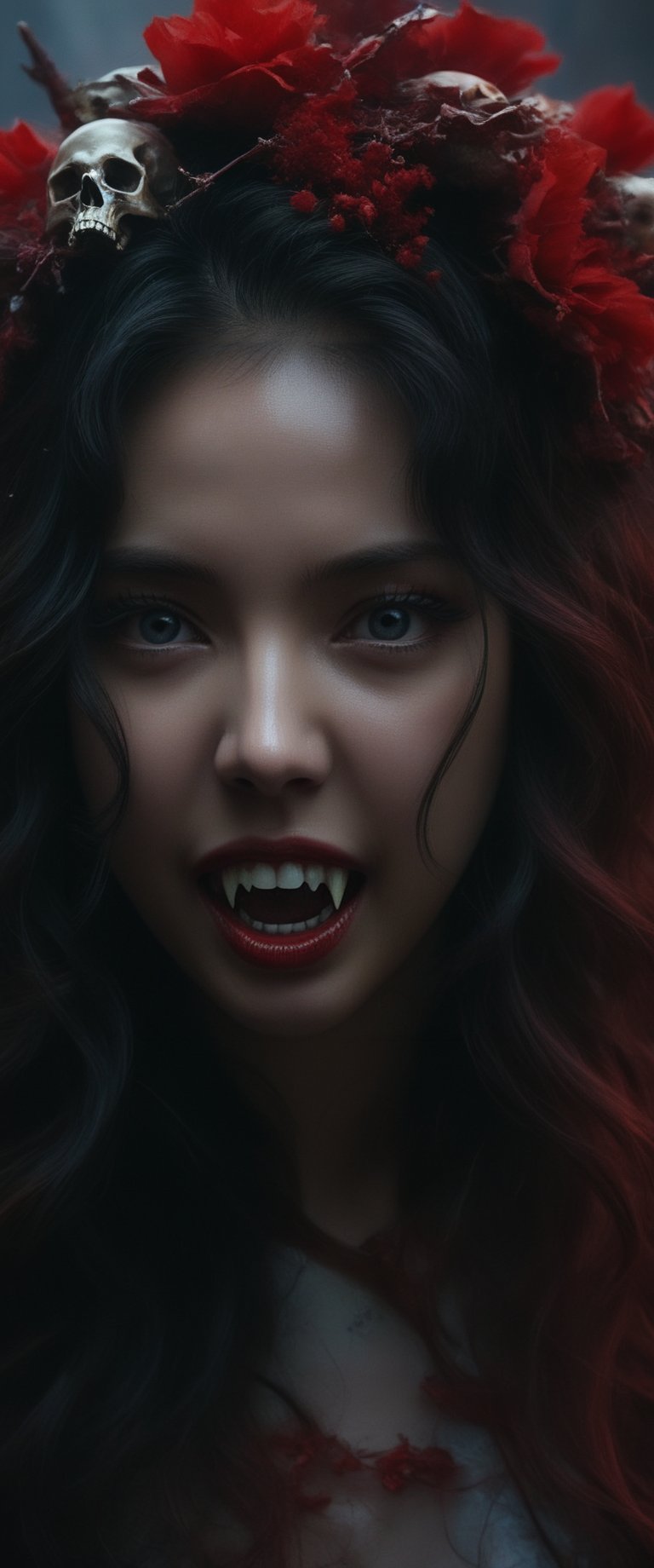 breathtaking ethereal RAW photo of female (Mujer rubia con sangre en los labios y dientes sosteniendo un cuchillo., chica vampiro, with colmillos, retrato de vampiro, dientes de vampiro, sharp dientes de vampiro, wojtek fus, vampiro aterrador, colmillos, obra de arte al estilo de guweiz, sonrisa malvada, chica demonio, sonrisa malvada espeluznante, lois van ross dibuja, inspirado en Yanjun Cheng, vampiro femenino, sonrisa espeluznante
 )), dark and moody style, perfect face, outstretched perfect hands . masterpiece, professional, award-winning, intricate details, ultra high detailed, 64k, dramatic light, volumetric light, dynamic lighting, Epic, splash art .. ), by james jean $, roby dwi antono $, ross tran $. francis bacon $, michal mraz $, adrian ghenie $, petra cortright $, gerhard richter $, takato yamamoto $, ashley wood, tense atmospheric, , , , sooyaaa,IMGFIX,Comic Book-Style,Movie Aesthetic,action shot,photo r3al,bad quality image,oil painting, cinematic moviemaker style,Japan Vibes,H effect,koh_yunjung ,koh_yunjung,kwon-nara,sooyaaa,colorful,bones,skulls,armor,han-hyoju-xl
,DonMn1ghtm4reXL, ct-fujiii,ct-jeniiii, ct-goeuun,mad-cyberspace,FuturEvoLab-mecha,cinematic_grain_of_film,a frame of a animated film of,score_9,3D,style akirafilm,Wellington22A,Mina Tepes,lucia:_plume_(sinful_oath)_(punishing:_g,VAMPL, FANG-L 