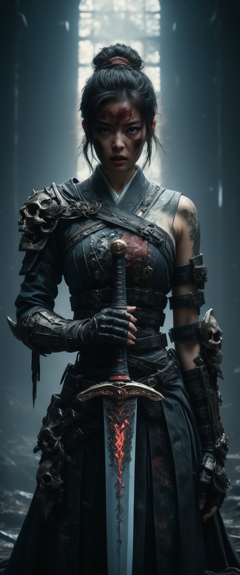 breathtaking RAW photo of female (dead space bloodborne, futuristic cyberpunk big dragonslayer sword, video game villain


)), dark and moody style, perfect face, outstretched perfect hands . masterpiece, professional, award-winning, intricate details, ultra high detailed, 64k, dramatic light, volumetric light, dynamic lighting, Epic, splash art .. ), by james jean $, roby dwi antono $, ross tran $. francis bacon $, michal mraz $, adrian ghenie $, petra cortright $, gerhard richter $, takato yamamoto $, ashley wood, tense atmospheric, , , , sooyaaa,IMGFIX,Comic Book-Style,Movie Aesthetic,action shot,photo r3al,bad quality image,oil painting, cinematic moviemaker style,Japan Vibes,H effect,koh_yunjung ,koh_yunjung,kwon-nara,sooyaaa,colorful,bones,skulls,armor,han-hyoju-xl ,DonMn1ghtm4reXL, ct-fujiii
,oiran,furisode,ct-jeniiii, ct-goeuun,yaya, HanFu,golden kimono,kamado nezuko,sword maiden,theresa apocalypse,koling,ct-rosseeiiee,ct-rosseeiiee,glowing sword,battoujutsu,alice zuberg,eriko,shenhe