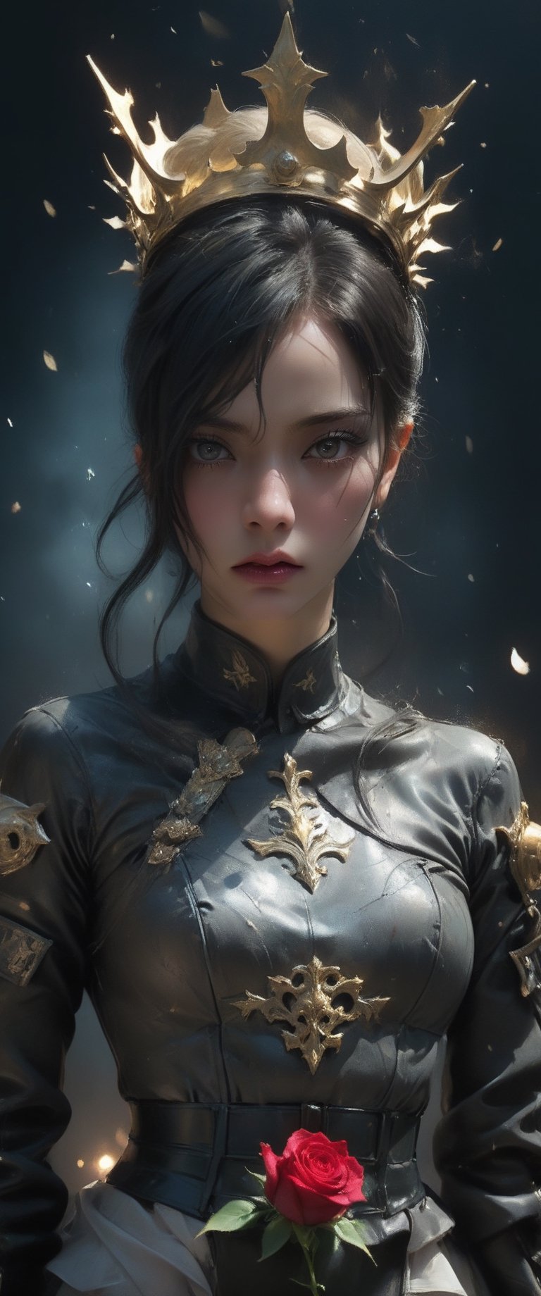  breathtaking ethereal RAW photo of female ((poster of a sexy [princess, suffering, burdened by the weight of a crown, ] in a [ ], pissed_off,angry, latex uniform, eye angle view, ,dark anim,minsi,goeun, , , 
)), dark and moody style, perfect face, outstretched perfect hands . masterpiece, professional, award-winning, intricate details, ultra high detailed, 64k, dramatic light, volumetric light, dynamic lighting, Epic, splash art

.. ), by james jean $, roby dwi antono $, ross tran $. francis bacon $, michal mraz $, adrian ghenie $, petra cortright $, gerhard richter $, takato yamamoto $, ashley wood, tense atmospheric, , , , sooyaaa,IMGFIX,Comic Book-Style,Movie Aesthetic,action shot,photo r3al,bad quality image,oil painting, cinematic moviemaker style,Japan Vibes,H effect,koh_yunjung
,koh_yunjung,kwon-nara,sooyaaa,colorful,roses_are_rosie,armor,han-hyoju-xl
