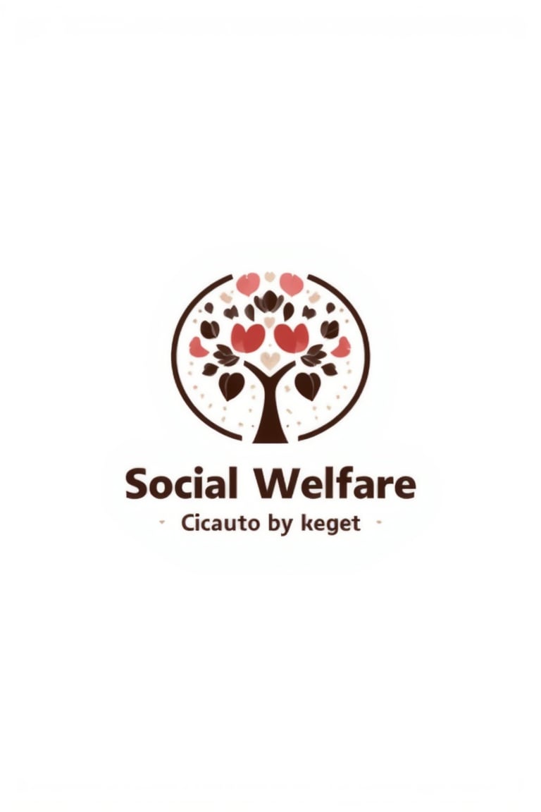 Creating a motivating Korea University Social welfare department logo that is both catchy and appealing to a freshmen or those who don't know the department. the logo has a name "Social Welfare" associate with hearts and tree. 4k , high details,astroflux_v101