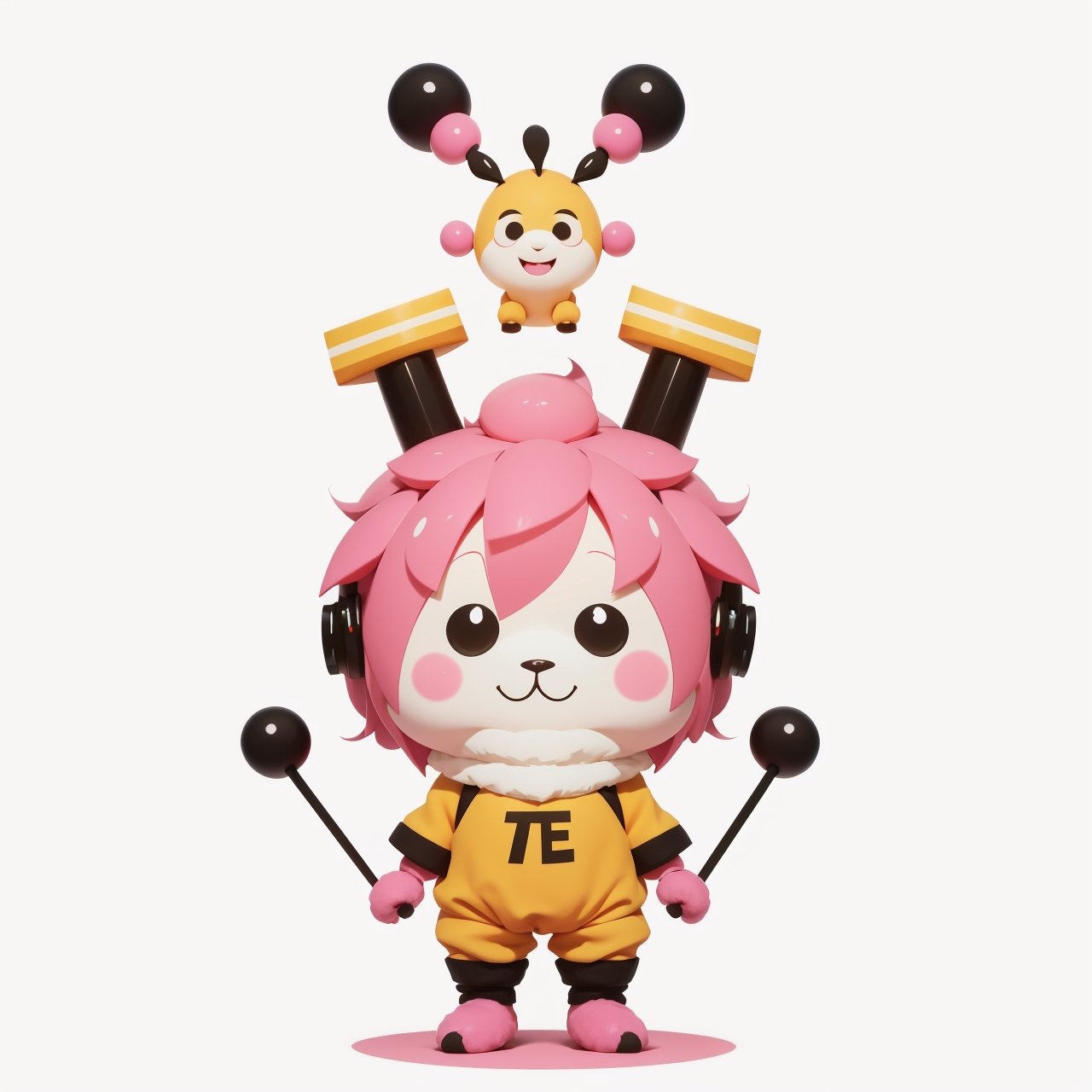 A cute and colorful mascot named TenTen. It is a fluffy creature with a big smile and two antennas on its head. (The antennas are shaped like the letter T) and have different colors depending on the AI model it is using. The mascot can also change its appearance and expression to match the style and mood of the generated image. It represents the creativity and diversity.