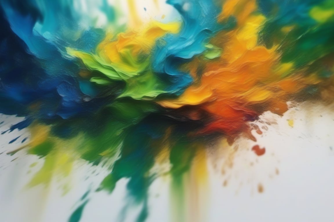 Create background of multicolor blue, green, orange, yellow, dark and light colors, mesmerizing oil painting, impressionist, color leak, 4K, cinematic look, HD, detailed, sharp, photorealistic, out of focus
