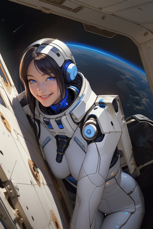 photo of the most beautiful artwork in the world featuring soft lustrous, endangered orbital space station location, space station interior environment, astronaut girl, 8k unity render, action shot, (vibrant, photo realistic, realistic, dramatic, sharp focus, 8k), (intricate weathered worn astronaut outfit:1.2), (intricate:1.1), (highly detailed:1.1), digital painting, octane render, artstation