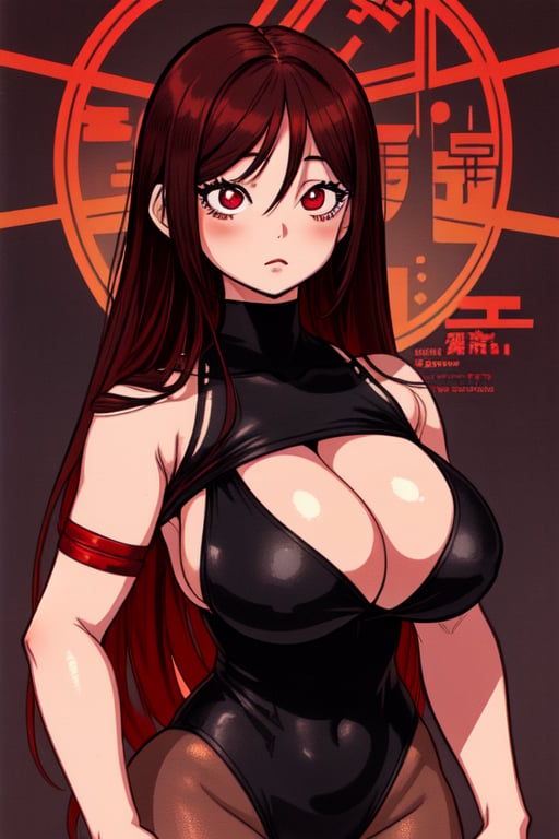  a female asian doll with big, in the style of dark red and dark black, romantic academia, warmcore, womancore, gongbi, aurorapunk, high definition,boichi manga style