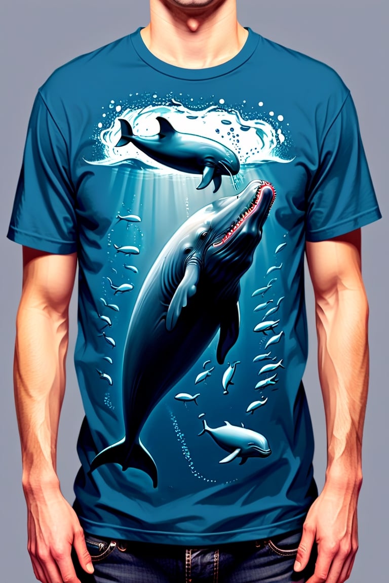 T-SHIRT DESIGN, Sperm whale,