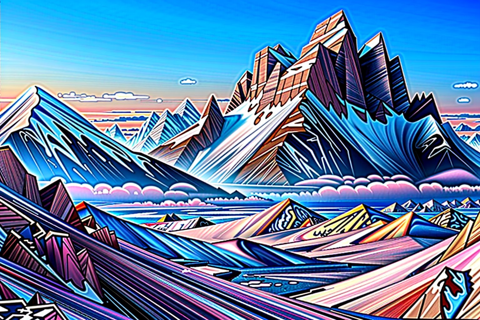 A mountain background, Ilusion, pink color, masterpiece, ultra high res, high quality, ultra detailed, ultra realistic,8k,More Detail