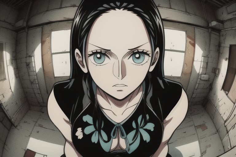 nico robin, Beautiful_Girl, Dignified, Deep_Black_Hair, Provocative_Dress, school dress, Sparkly_Eyes , (Big breasts: 1.2),cute gaze, shocked face, bent over,  fixing her hair with right hand, Whole_Body_Shown,Royal_Ballrom,Red_Curtains,Golden_Walls,Aerial_Perspective, Best_Quality,Realistic,Masterpiece,Work_of_Art,NicoRobinV3, nico robin dress,NicoRobin