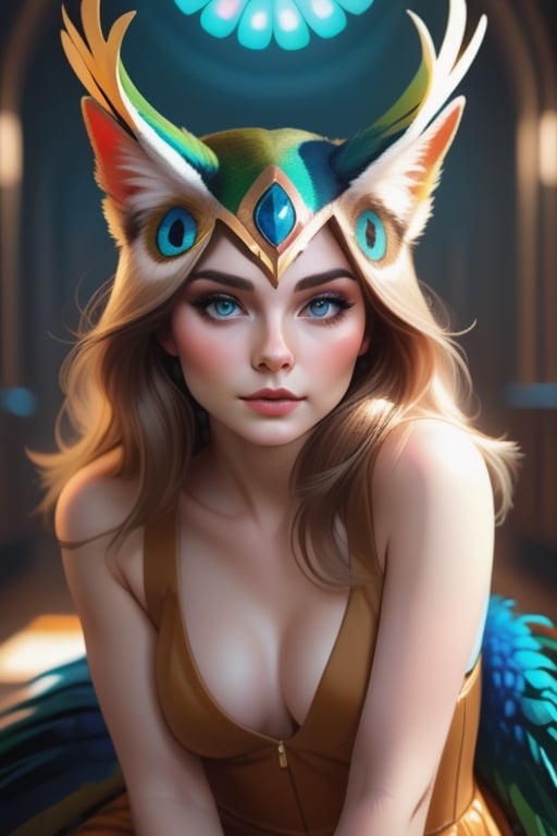 beautiful woman Exotic animalian creature, very beautiful, truly detailed, high quality, masterpiece, uhd, 8k, vfx, epic, trending on artstation, 
sharp focus, Covered with brightly peacock pattern color furs, studio photo shoot, intricate detailed, by Greg rutkowski, epic, nature, 
full shot, symmetrical, Greg Rutkowski, Charlie Bowater, Beeple, Unreal 5, hyperrealistic, dynamic lighting, fantasy art

