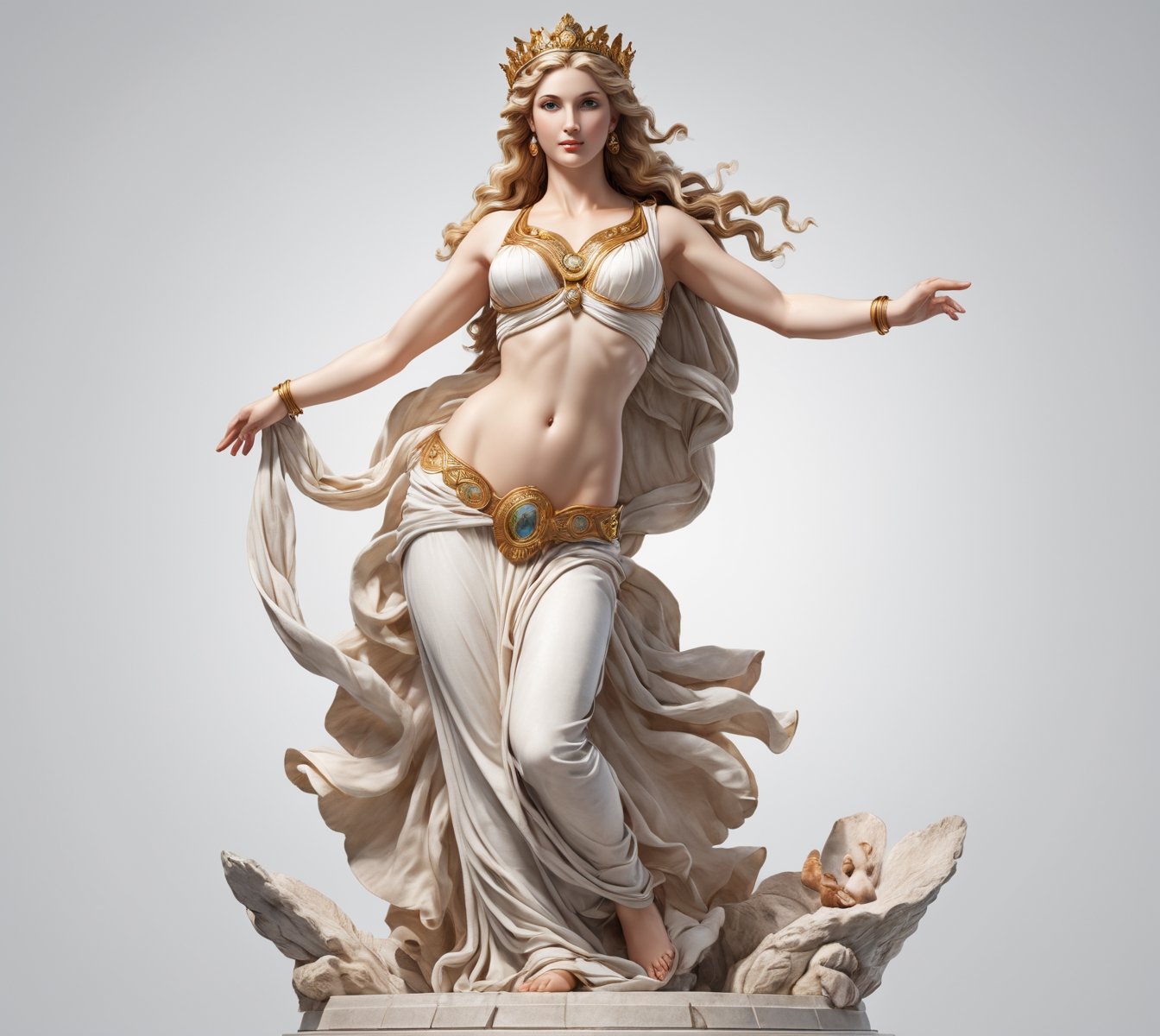 4k detail, goddess aphrodite, full view wide angle view, (centered on a white background), T-shirt design illustration, photo r3al, T-shirt design illustration, on a white background, more detail XL, 