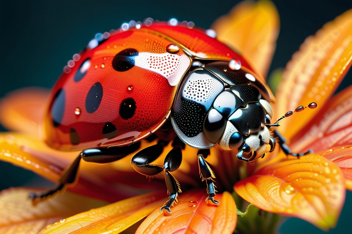 (((masterpiece))), (((ladybug,Miki Asai Macro photography, hyper detailed, trending on artstation, sharp focus, studio photo, intricate details, highly detailed,))), complex 3d render, intricate reflections, ultra-detailed, HDR, Hyperrealism, Panasonic Lumix s pro 50mm, 8K, octane rendering, raytracing, (((professional photography))), high definition, photorealism, hyper-realistic, bokeh, depth of field, dynamically backlit, studio, vibrant details, ((professional Color grading)), photorealistic ,aw0k euphoric style,more detail XL