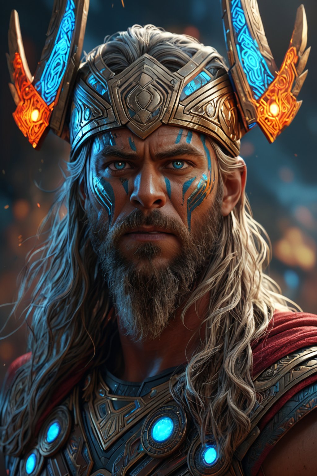 Thor is portrayed by an indian. Full body,

(best quality, 4K, 8K, high-resolution, masterpiece), ultra-detailed, realistic, photorealistic, intricate design, vibrant colors, detailed facial expression, otherworldly appearance, glowing elements, complex patterns, high contrast, dynamic lighting, cinematic composition, high detail, high resolution.