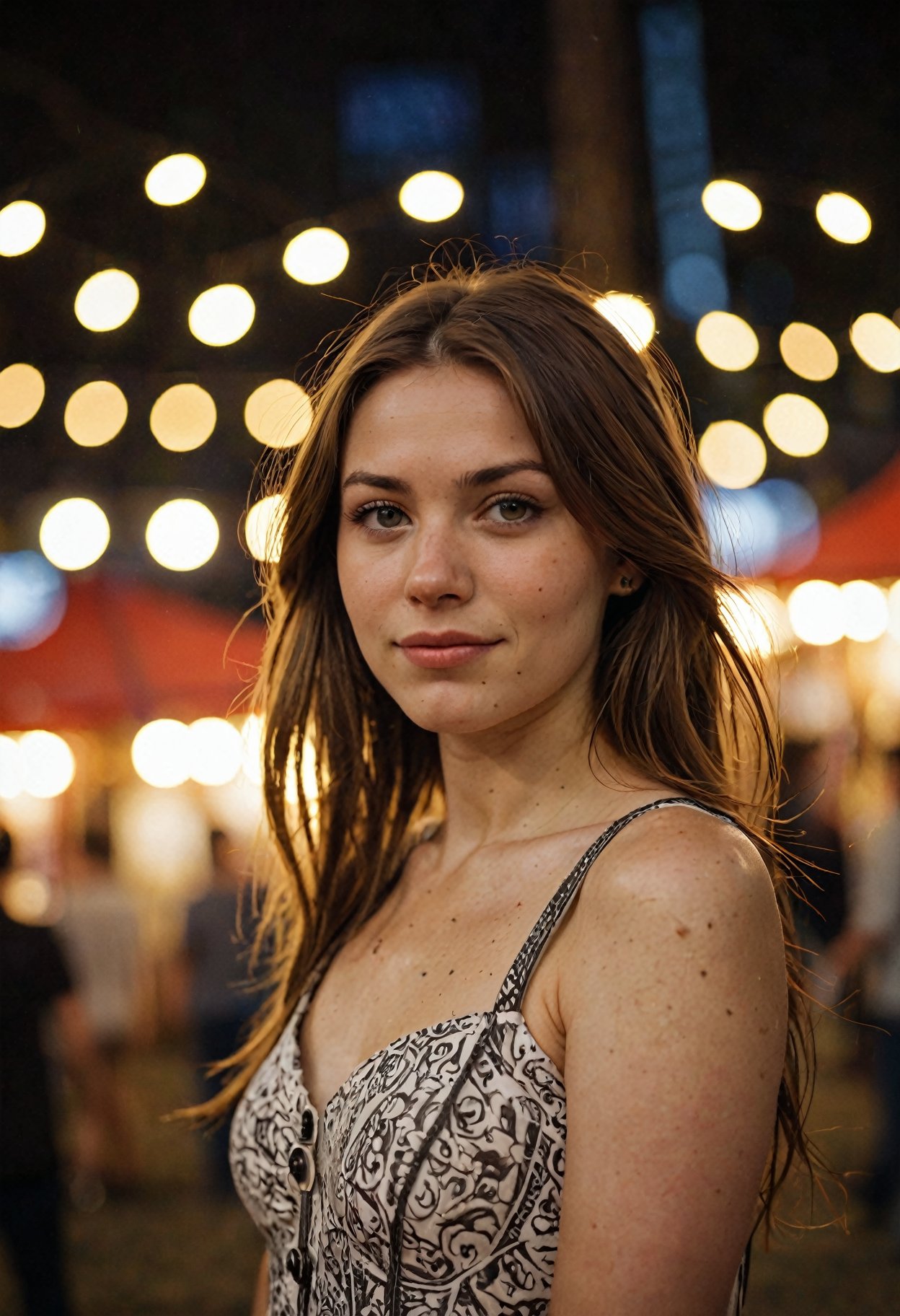 An unposed photo of A fair-skinned woman.emotional, harmonious, vignette, highly detailed, high budget, bokeh, cinemascope, moody, epic, gorgeous, film grain, grainy, aperture f/1.6, ISO 32, shutter speed of 1/1224s