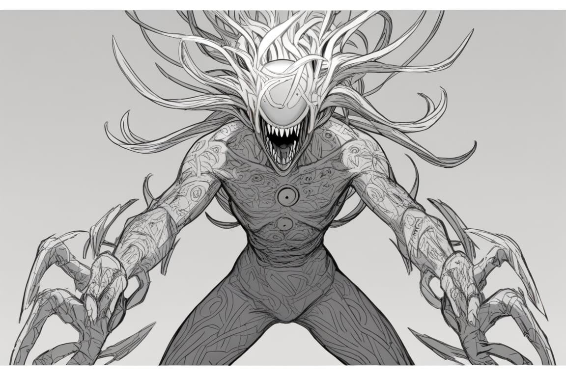 score_9, score_8_up, score_7_up, score_6_up, score_5_up, score_4_up, 2d, sketchy, manga,  fujichai, 
Monochrome,Manga panel,Sketch,Greyscale 
, badass character design, cool character design,










Psychedelic Soul Eater: A malevolent creature with swirling, psychedelic colors of pulsating purple and vibrant orange, its gaping maw lined with rows of razor-sharp teeth ready to devour souls.

Chaos Elemental: An elemental creature that embodies pure chaos and destruction, warping reality and reshaping the world around it with its uncontrollable power.

,((  blank background)),