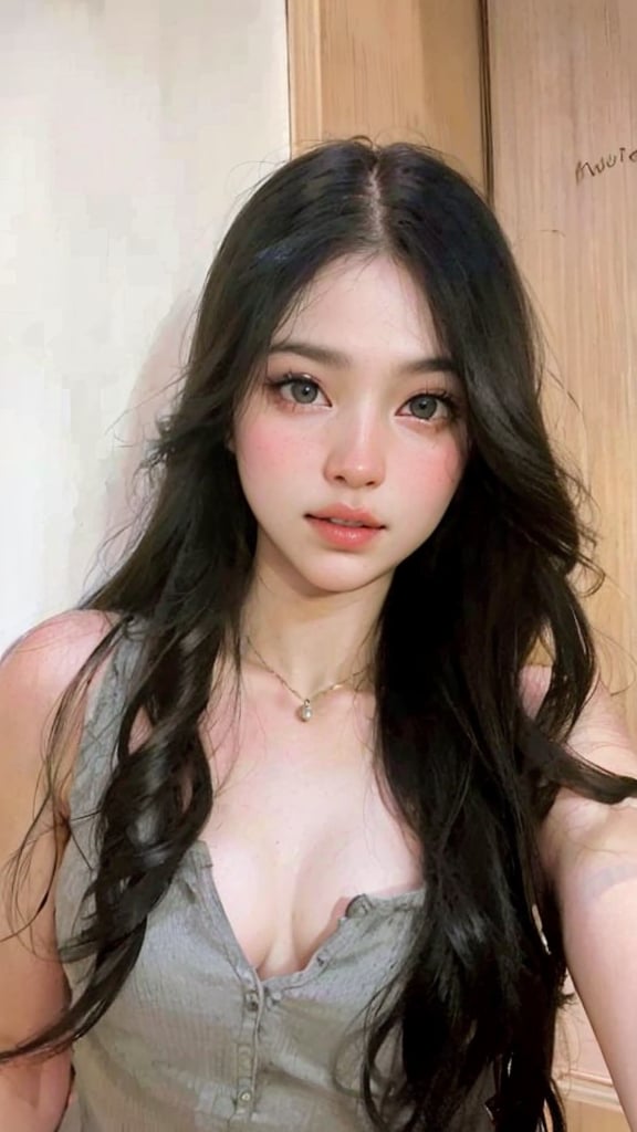 20 years old woman, (photorealistic:1.4, realistic), highly detailed CG unified 8K wallpapers, 1girl, (((slender body:0.8))), ((small breasts:0.7)), looking at viewer, (HQ skin:1.4), 8k uhd, dslr, soft lighting, high quality, film grain, Fujifilm XT3, ((close up shot:1.2)), (((black dress, black mini skirt))), ((simple background, black background))