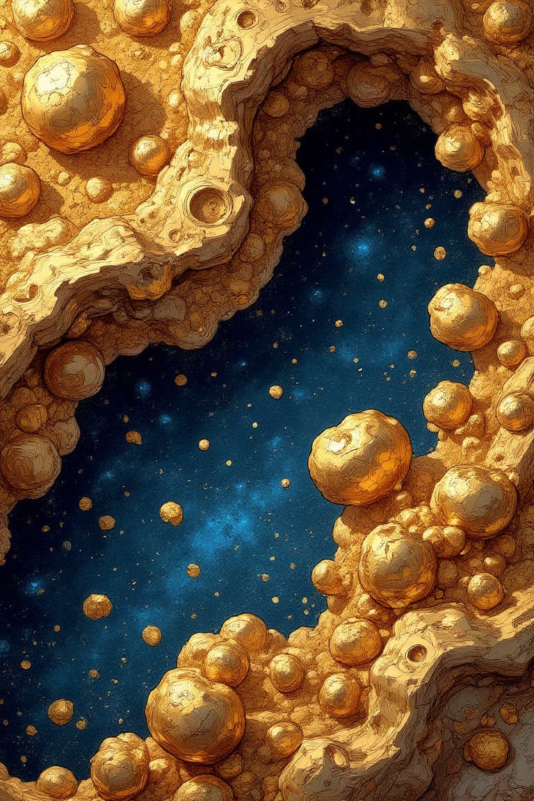 abstract geode painting digital rendering realistic lifelike gold veins
