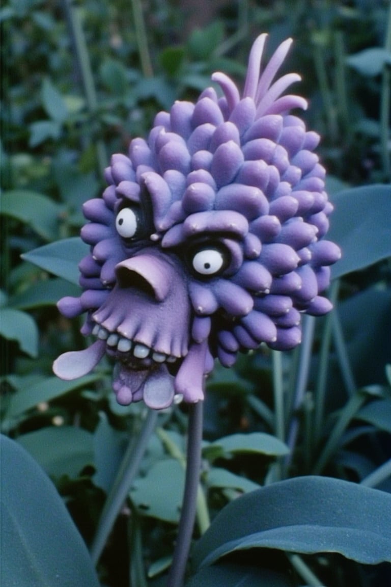 a living scary floral lavender that with menacing features