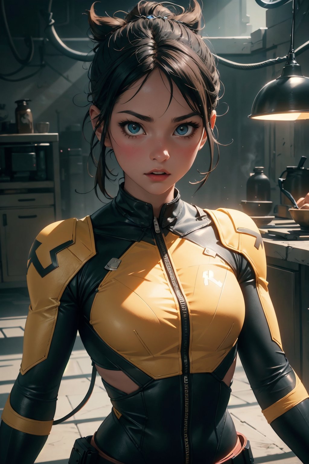 Highres, best quality, extremely detailed, area lighting in background, HD, 8k, 1girl, cute, wolverine 