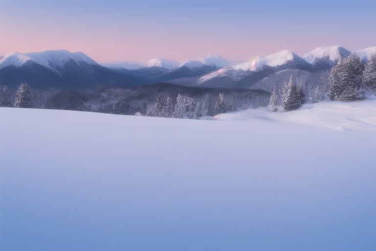 Snow-capped mountains:nightsky,moon,vast mountain range, surrounded by towering peaks adorned with blankets of glistening white snow. The jagged edges of the mountains create a dramatic and awe-inspiring landscape. The air is crisp and cool, and the silence is almost palpable. As sunlight reflects off the snow, it casts a soft, ethereal glow. The contrast between the pristine white snow and the deep blue sky adds to the breathtaking beauty of the scene.