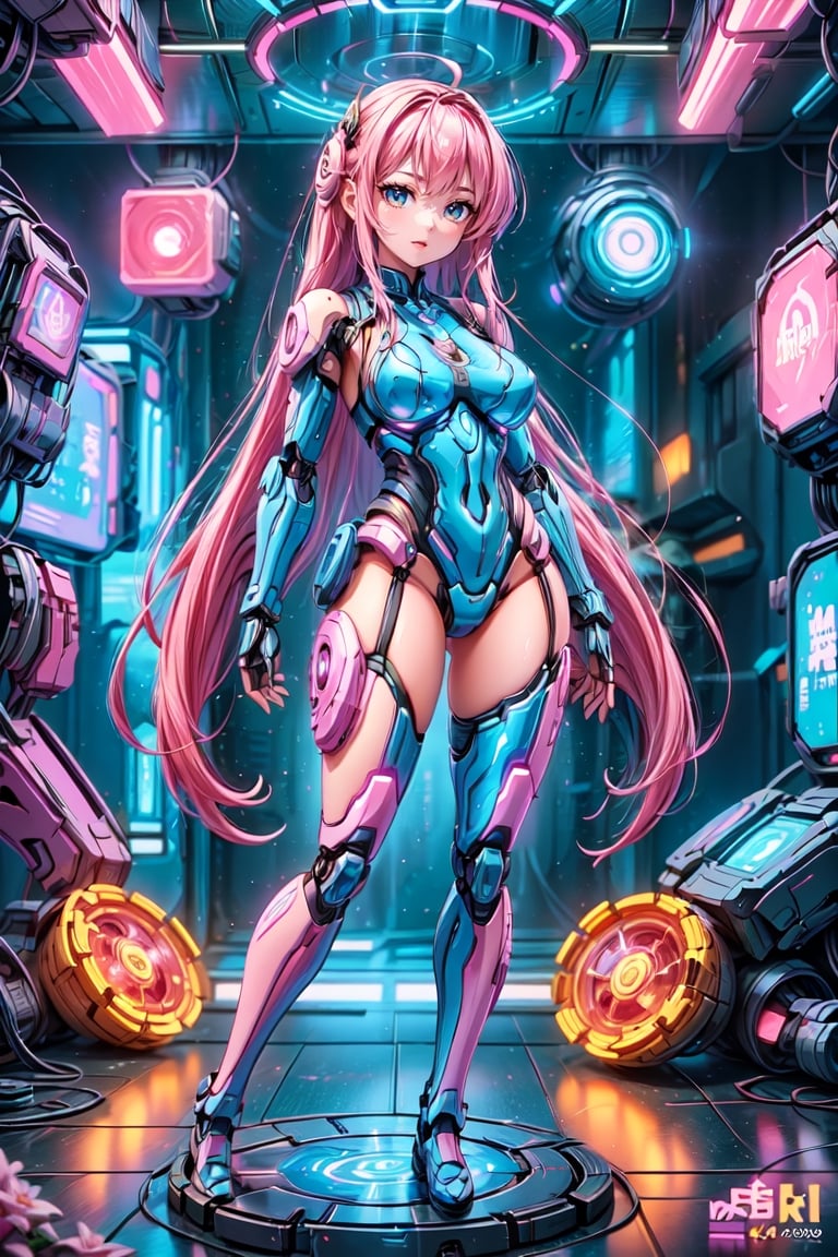 (1girl), solo, perfect figure, Pink hair, long hair, delicate face, Bikini Mecha, Cyberpunk scene, (Mecha Anime Figurine:1.5), (Depth of field:1.2),
(Masterpiece, Best Quality, 8k:1.2), (Ultra-Detailed, Highres, Extremely Detailed, Absurdres, Incredibly Absurdres, Huge Filesize:1.1), (Cyberpunk Style:1.3), By Futurevolab, Neon Lights, Futuristic Cityscape, High-Tech Ambiance. ,Mecha,Mecha Anime Figurine