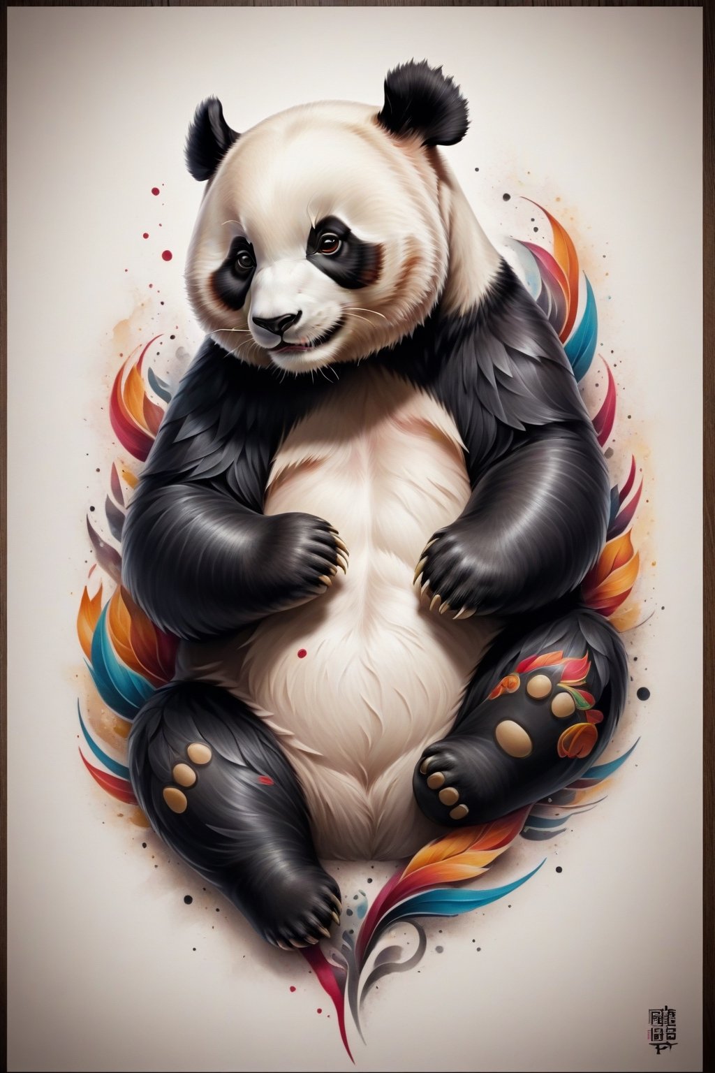 Score_9, Score_8_up, Score_7_up, Score_6_up, Score_5_up, Score_4_up, 
masterpiece, best quality, Giant panda, Tattoo, FuturEvoLabTattoo,
