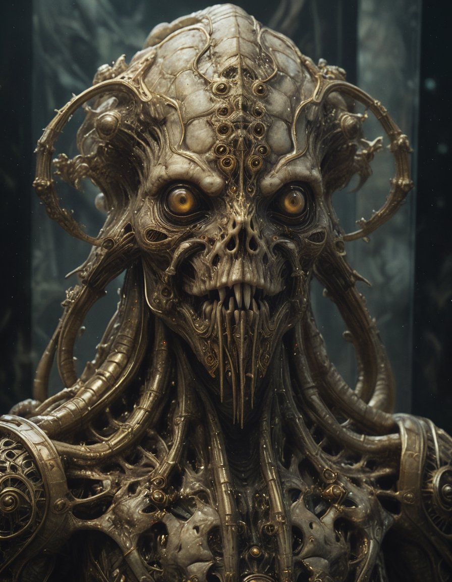 a beautiful rendition of astronaut cthulhu,insanely detailed and intricate,golden ratio,hypermaximalist,elegant,ornate,luxury,elite,horror,creepy,ominous,haunting,matte,cinematic,James jean,by diegocr,Brian froud,ross tran,,LuxTechAI ,,monster ,TransformersStyle 
