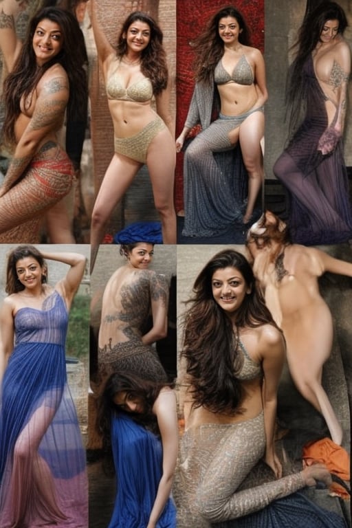 masterpiece, best quality, Kajal aggarwal full body tattoo wearing nothing , naked,  no clothes , naked, nude,kajal