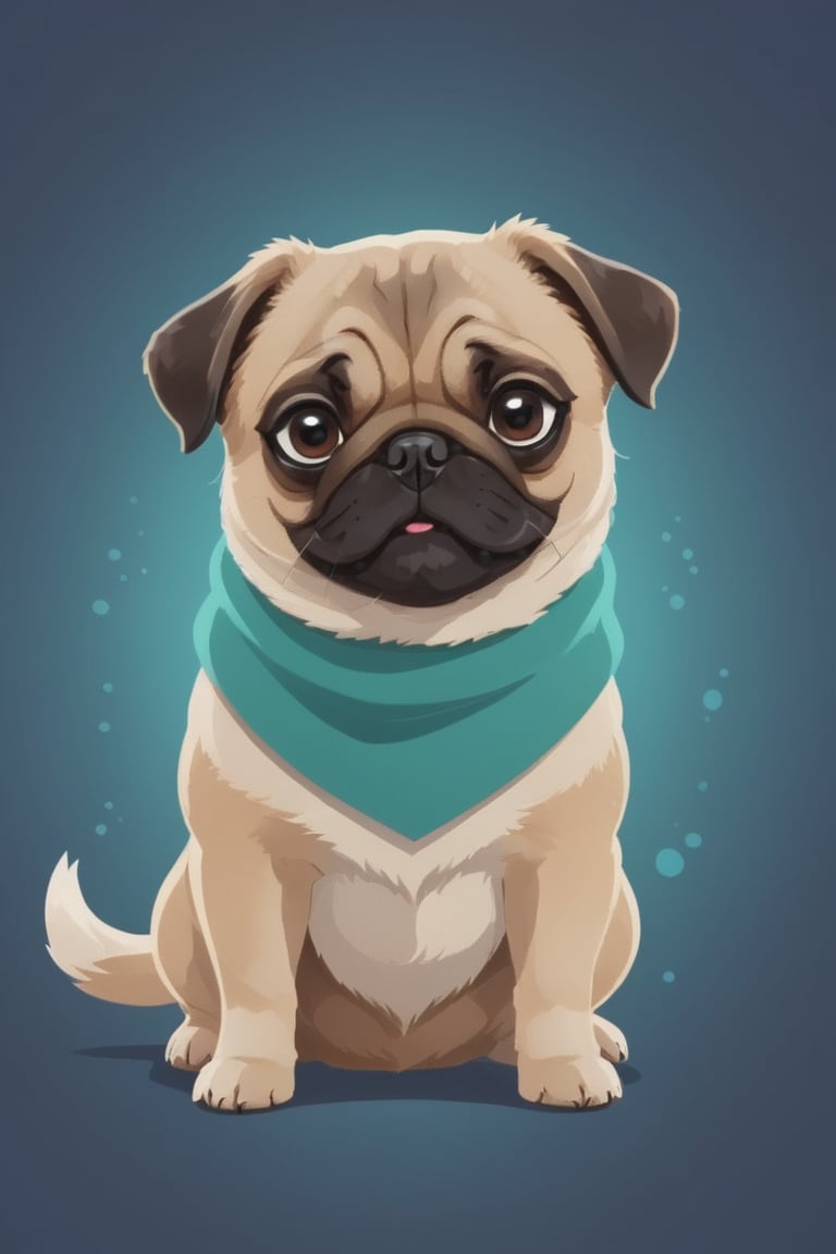  score_9, score_8_up, score_7_up, one cute dog, one dog, pug, thick outlined, art style, cartoon style, real dog, clean gradient bckground, no collar,Yuru-Flat