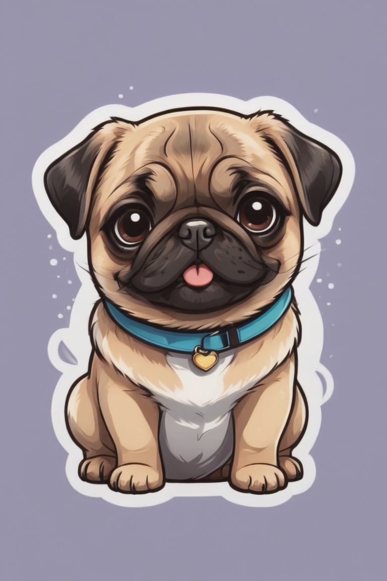  score_9, score_8_up, score_7_up, one cute dog, one dog, pug, thick outlined, art style, cartoon style, real dog, clean gradient bckground, no collar,txznf