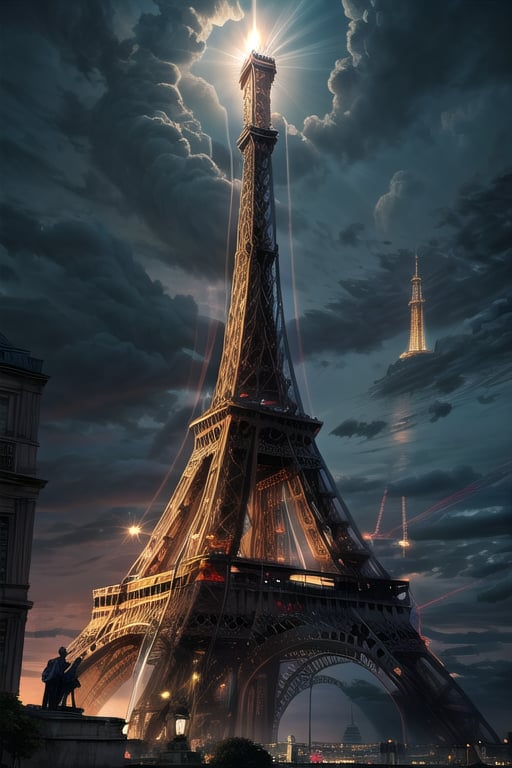 Jules Verne's Dream, Eifel Tower , Ultra Detailed,Ultra high Resolution,DonMASKTexXL , 