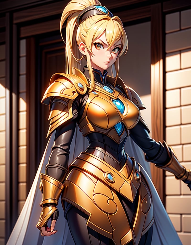 European and American women, A fashion model, shadow armor megaman x6:1:9, hyper ultra mega armor full power:1.9, tech, strong, warrior, space, war, full, imperial, buster, Glamour, paparazzi taking pictures of her, Blonde hair, Brown eyes, 8K, High quality, Masterpiece, Best quality, HD, Extremely detailed, voluminetric lighting, Photorealistic,perfecteyes,3DMM,DonMCyb3rN3cr0XL  ,Chinese general