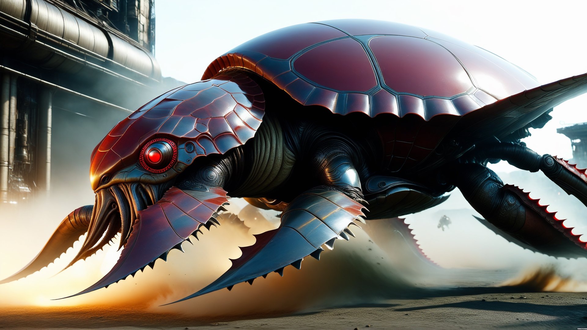 alien_airk_caraveldi_battle_mamut_octopus_ent_ikel_orc_turtle_steampunk_high-tech, futuristic:1.5, sci-fi:1.6, (light brown, light grey and red color:1.9), (full body:1.9), sophisticated, ufo, front view, ai, tech, unreal, luxurious, hyper strong armor, Advanced technology of a Type VI, epic high-tech futuristic city back ground

PNG image format, sharp lines and borders, solid blocks of colors, over 300ppp dots per inch, 32k ultra high definition, 530MP, Fujifilm XT3, cinematographic, (photorealistic:1.6), 4D, High definition RAW color professional photos, photo, masterpiece, realistic, ProRAW, realism, photorealism, high contrast, digital art trending on Artstation ultra high definition detailed realistic, detailed, skin texture, hyper detailed, realistic skin texture, facial features, armature, best quality, ultra high res, high resolution, detailed, raw photo, sharp re, lens rich colors hyper realistic lifelike texture dramatic lighting unrealengine trending, ultra sharp, pictorial technique, (sharpness, definition and photographic precision), (contrast, depth and harmonious light details), (features, proportions, colors and textures at their highest degree of realism), (blur background, clean and uncluttered visual aesthetics, sense of depth and dimension, professional and polished look of the image), work of beauty and complexity. perfectly symmetrical body.

(aesthetic + beautiful + harmonic:1.5), (ultra detailed face, ultra detailed eyes, ultra detailed mouth, ultra detailed body, ultra detailed hands, ultra detailed clothes, ultra detailed background, ultra detailed scenery:1.5),

3d_toon_xl:0.8, JuggerCineXL2:0.9, detail_master_XL:0.9, detailmaster2.0:0.9, perfecteyes-000007:1.3,monster,biopunk style,zhibi,DonM3l3m3nt4lXL,alienzkin,moonster,Leonardo Style, ,DonMN1gh7D3m0nXL,aw0k illuminate,silent hill style,Magical Fantasy style,DonMCyb3rN3cr0XL ,cyborg style,c1bo, soil element,cyberpunk style,cyberpunk,mecha,kawaiitech,nhdsrmr,chhdsrmr,alien_woman,biopunk,darkart,glitter,shiny,Gill_man,DonMM4g1cXL 