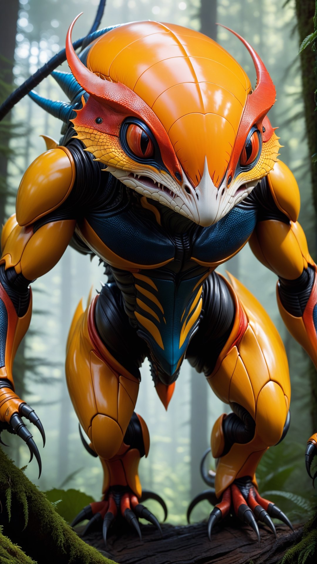 alien_vepar_lizard_hound_worm_beetle, futuristic:1.5, sci-fi:1.6, hybrid, mutant, (light orange, yellow and light red color:1.9), (full body:1.9), fantasy, ufo, front view, unreal, epic forest_alien planet X background.

by Greg Rutkowski, artgerm, Greg Hildebrandt, and Mark Brooks, full body, Full length view, PNG image format, sharp lines and borders, solid blocks of colors, over 300ppp dots per inch, 32k ultra high definition, 530MP, Fujifilm XT3, cinematographic, (photorealistic:1.6), 4D, High definition RAW color professional photos, photo, masterpiece, realistic, ProRAW, realism, photorealism, high contrast, digital art trending on Artstation ultra high definition detailed realistic, detailed, skin texture, hyper detailed, realistic skin texture, facial features, armature, best quality, ultra high res, high resolution, detailed, raw photo, sharp re, lens rich colors hyper realistic lifelike texture dramatic lighting unrealengine trending, ultra sharp, pictorial technique, (sharpness, definition and photographic precision), (contrast, depth and harmonious light details), (features, proportions, colors and textures at their highest degree of realism), (blur background, clean and uncluttered visual aesthetics, sense of depth and dimension, professional and polished look of the image), work of beauty and complexity. perfectly symmetrical body.
(aesthetic + beautiful + harmonic:1.5), (ultra detailed face, ultra detailed eyes, ultra detailed mouth, ultra detailed body, ultra detailed hands, ultra detailed clothes, ultra detailed background, ultra detailed scenery:1.5),

3d_toon_xl:0.8, JuggerCineXL2:0.9, detail_master_XL:0.9, detailmaster2.0:0.9, perfecteyes-000007:1.3,Leonardo Style,alien_woman,biopunk,DonM1i1McQu1r3XL,DonMM4g1cXL ,DonMN1gh7D3m0nXL,DonMWr41thXL 