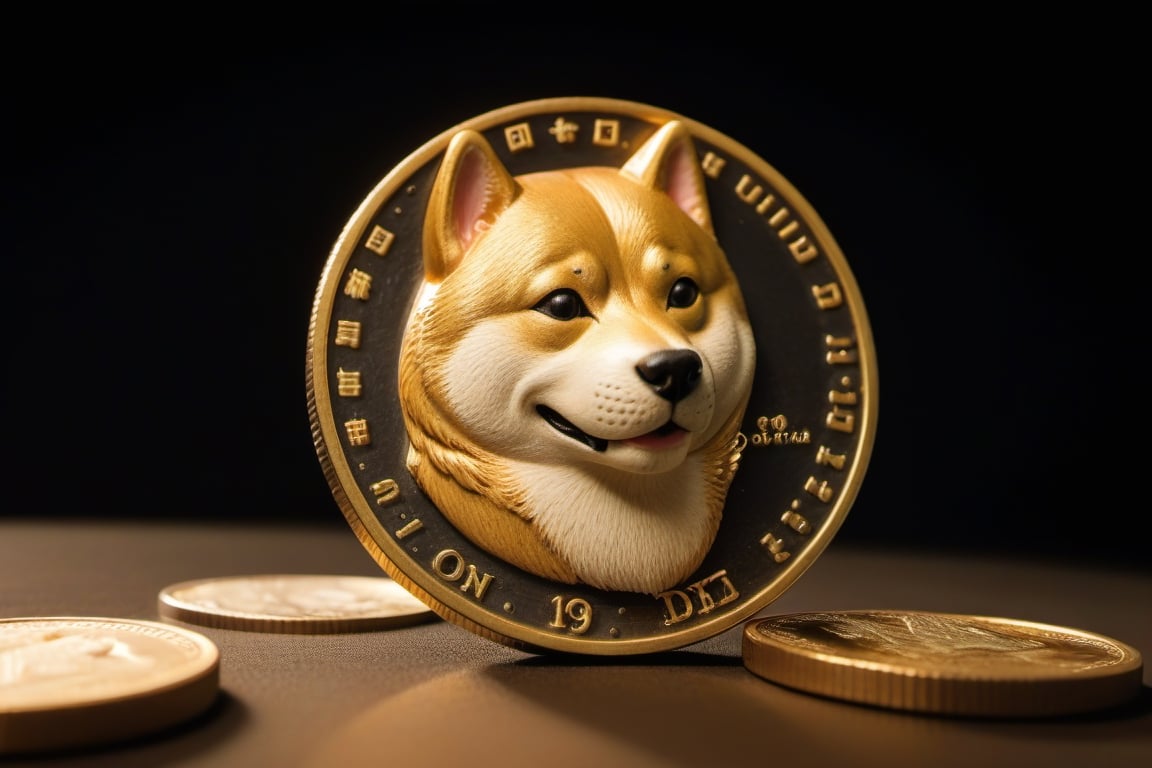 arafed dog on a coin with a coin in the background, doge, shiba inu portrait, shiba inu face, shiba inu dog, shiba inu, shibu inu, doge meme, coin, on a black background, anthropomorphic shiba inu, hyper detailed photo, japanese dog, shiba figurine with the ""words doge coin"" over the coin
